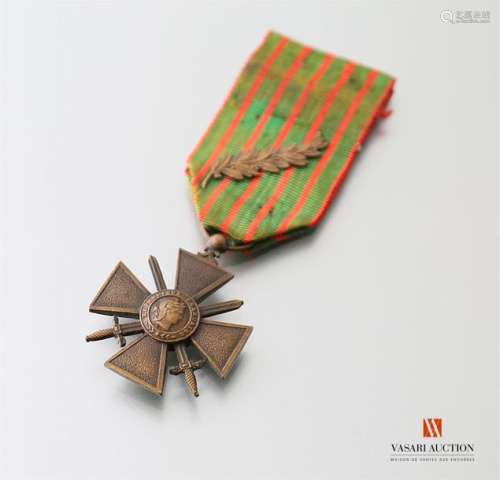 France: war cross 1914-1917, ribbon with palm, insulated ribbon, TBE