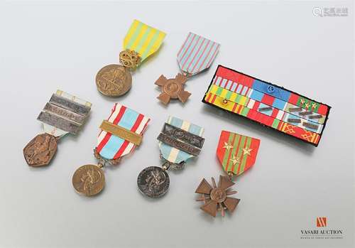 Orders and decorations: War Cross 1939, ribbon with three stars, commemorative medal of the war 1939-1945, with clasps: Africa, Liberation, Germany, commemorative medal of the expeditionary force of Far East, commemorative medal of North Africa, with clasp Morocco, Cross of the combatant, colonial medal with clasps Tunisia and Far East, one joins to it a 