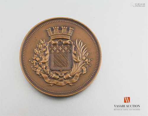 Ville d'Abbeville - Table medal, bronze, 50 mm, smooth edge, engraved by Dubois, TTB-SUP, in its original box