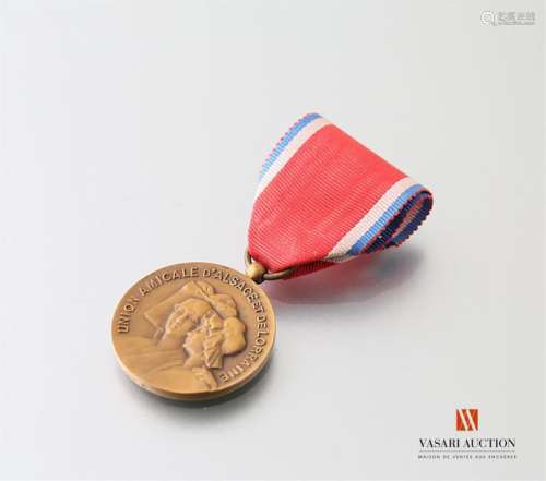 Union amicale d'Alsace et de Lorraine, associative medal, bronze, 29 mm, Arthus-Bertrand pommel, TTB-SUP, in original Arthus-Bertrand box