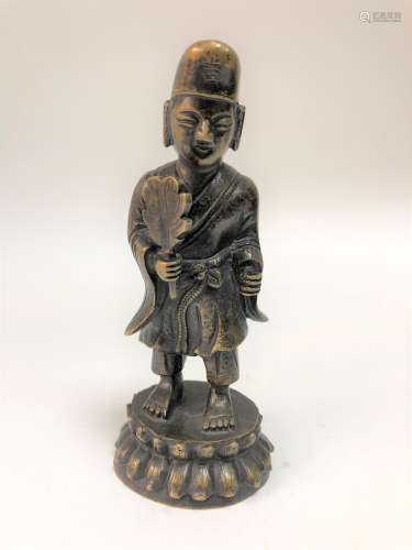 A Standing Buddhist Bronze Figurine, Probably Ji Gong.