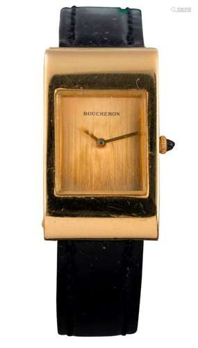 BOUCHERON Montre de dame en or Boîtier rectangulai…