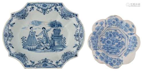 A blue and white decorated Dutch Delftware charger…