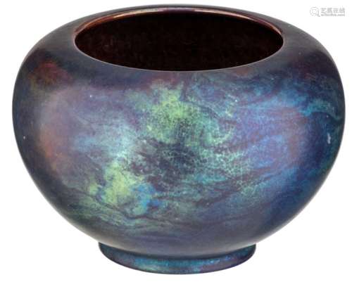 A Zsolnay red stoneware jar with iridescent glaze,…