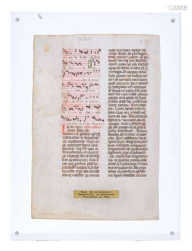 A folio of a Romanesque gradual illuminated manusc…