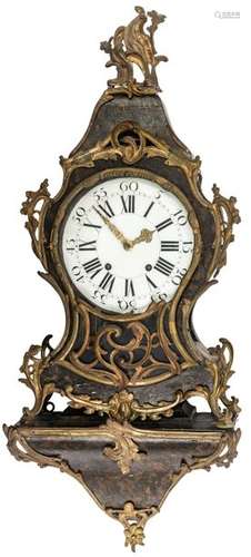 A Louis XV cartel clock on a ditto base, flower de…