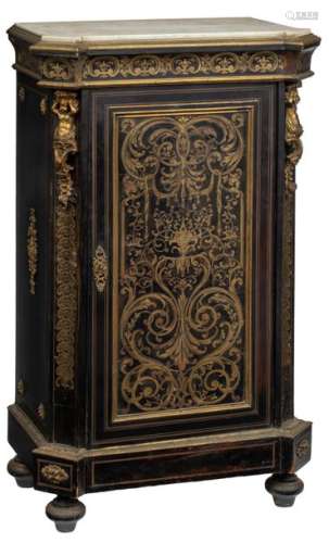 An ebonised Napoleon III 'meuble d'appui', with Bo…