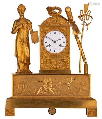 A Neoclassical gilt bronze pendulum clock as an al…