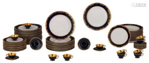 A Suisse Langenthal porcelain cobalt blue and gilt…