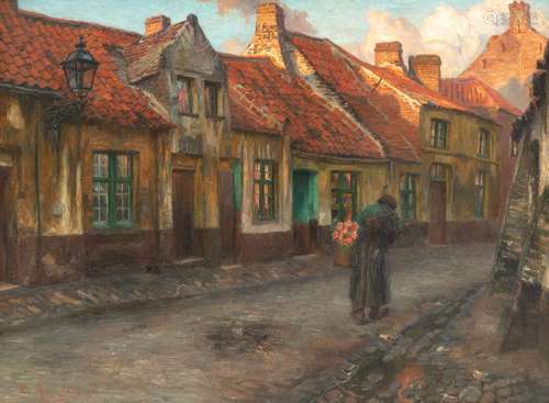 Rommelaere E., a view in Bruges, dated 1906, oil o…