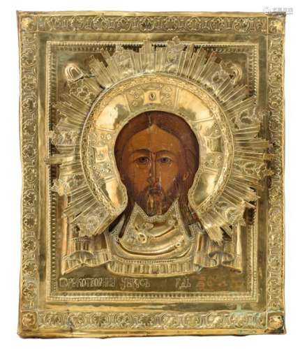 A 19thC Eastern European icon depicting Christ Pan…