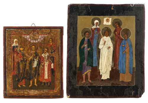Two 20thC Eastern European icons depicting Christ …