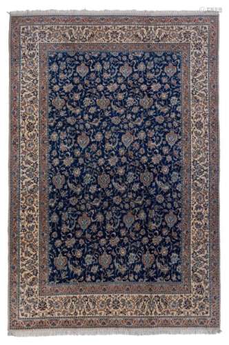 A fine Oriental silk and linen rug, Nain, ca 1950…