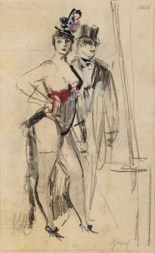 Rudakov K.I., A gentleman and courtisane, drawing …