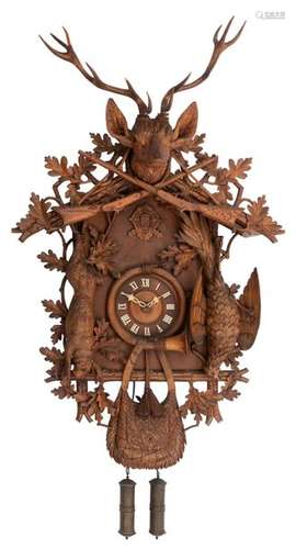 A so called 'Jagdstück' cuckoo clock, decorated wi…