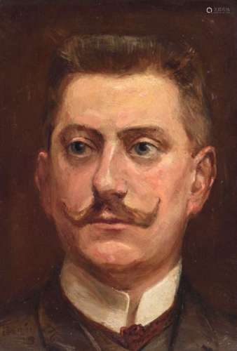 Berings L., the portrait of a man, dated 1916, oil…