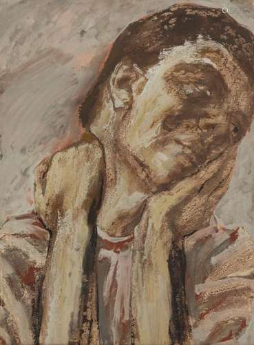 Verdegem J., a tormented man, oil on hardboard, 52…