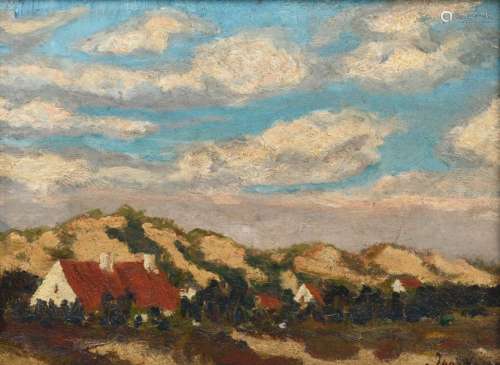 Godart J., a southern landscape with houses, oil o…