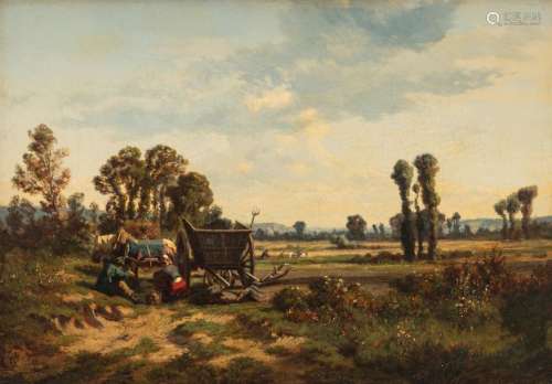 Alexandre Segé, 'the harvest', oil on canvas, sign…