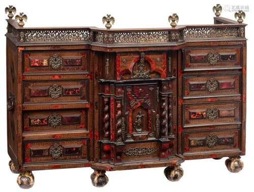 An Italian walnut cabinet decorated with rosewood,…