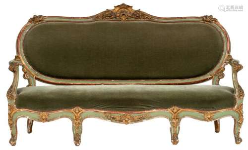 A gilt and polychrome painted oak Louis XV period …
