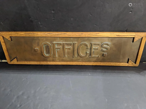 Vintage shaped metal Offices sign circa 1…