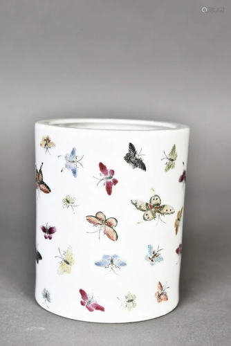 A Chinese Famille-rose 'butterfly' Porcelain B…