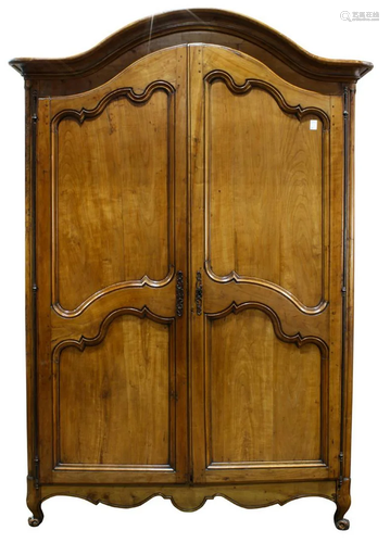 A Louis XV Provincial fruitwood armoire