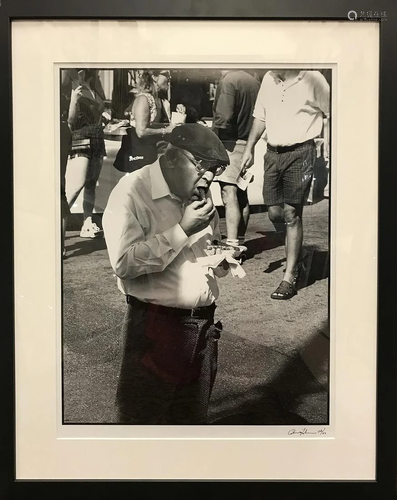 Photograph, Man Eating Mozzarella Sticks