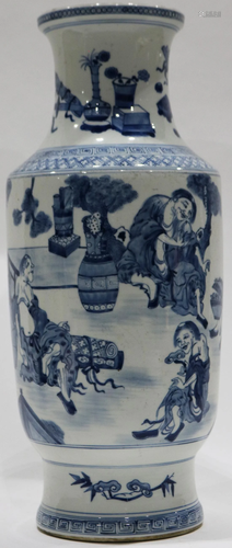 A Chinese blue and white vase