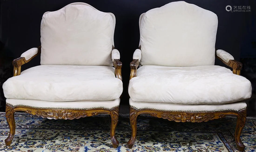 A pair of oversize fauteuils by Kreiss Collection