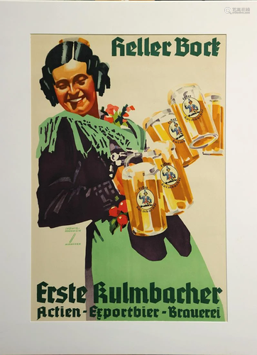 Biere de Lion and Heller Bock, beer posters