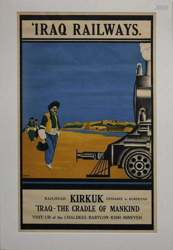 Iraq Railways, vintage poster