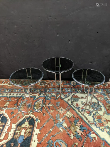 Italian tubular nesting tables circa 1970