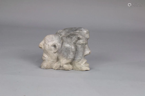 Inuit soapstone figural sculpture