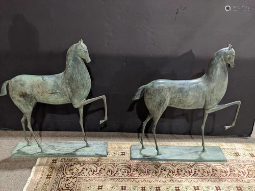 A pair of Marino Marini style Modern horse…