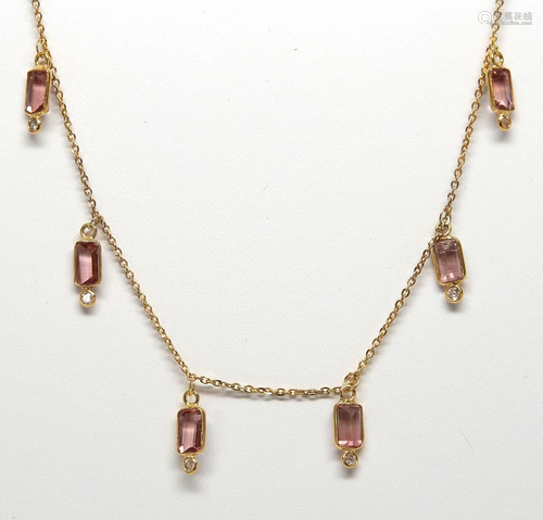 Tourmaline, diamond, 18k yellow gold…