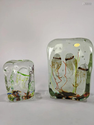 Murano aquarium glass sculptures