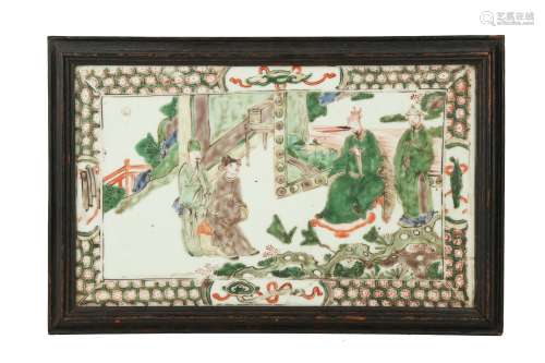 A CHINESE FAMILLE VERTE TILE.
