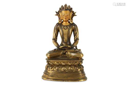 A SINO-TIBETAN GILT-BRONZE FIGURE OF A BODHISATTVA.