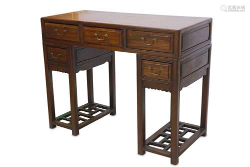 A CHINESE HARDWOOD DESK.