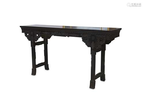 A CHINESE HARD WOOD ALTAR TABLE.