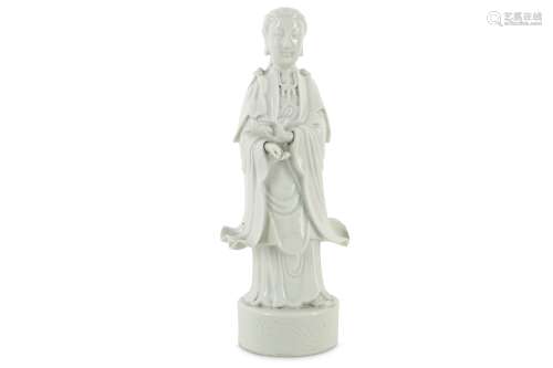 A CHINESE BLANC-DE-CHINE FIGURE OF GUANYIN.