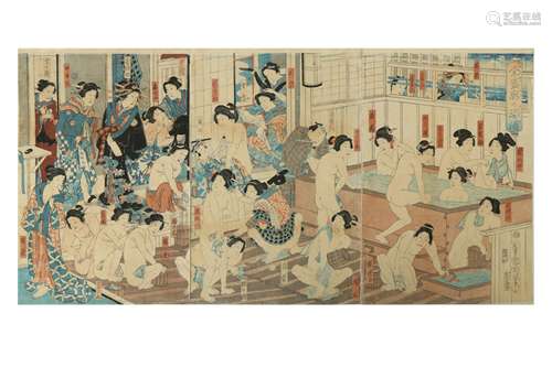 JAPANESE WOODBLOCK PRINTS BY KUNICHIKA (1835 - 1900).