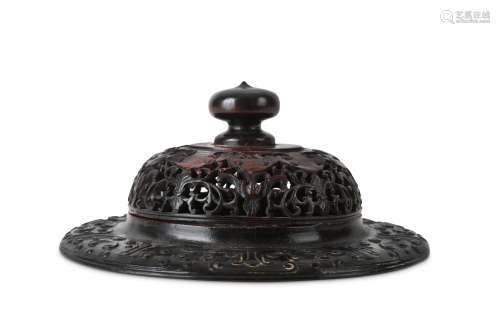 A CHINESE HONGMU JAR COVER.