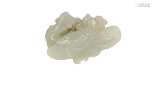 A CHINESE WHITE JADE 'PHOENIX' PAPER WEIGHT.