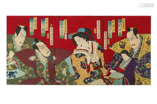 A COLLECTION OF JAPANESE WOODBLOCK PRINTS BY KUNICHIKA AND KUNISHIGE.