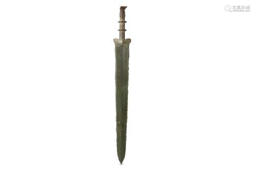 A CHINESE BRONZE DAGGER.