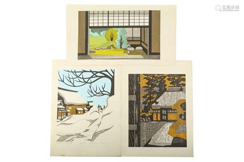 SIX WOODBLOCK PRINTS BY NAGAI KIYOSHI.