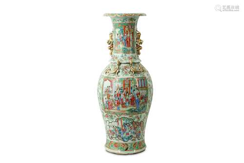 A CHINESE CANTON FAMILLE ROSE VASE.